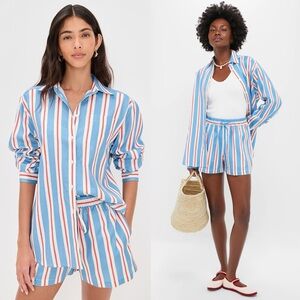 SET! Solid & Striped Tuckernuck Avril Shirt & Charlie Shorts Americana Stripe 22
